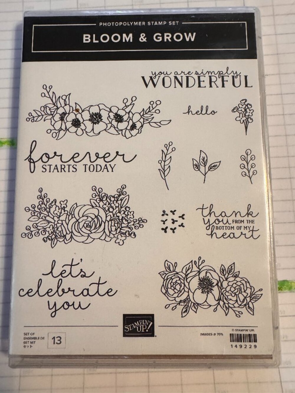 Stampin’ Up! Bloom & Grow Photopolymer Stamp Set 149229 Floral 13pc